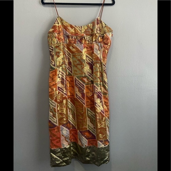 Dresses & Skirts - Nicole Miller Silk Metallic Gold Dress